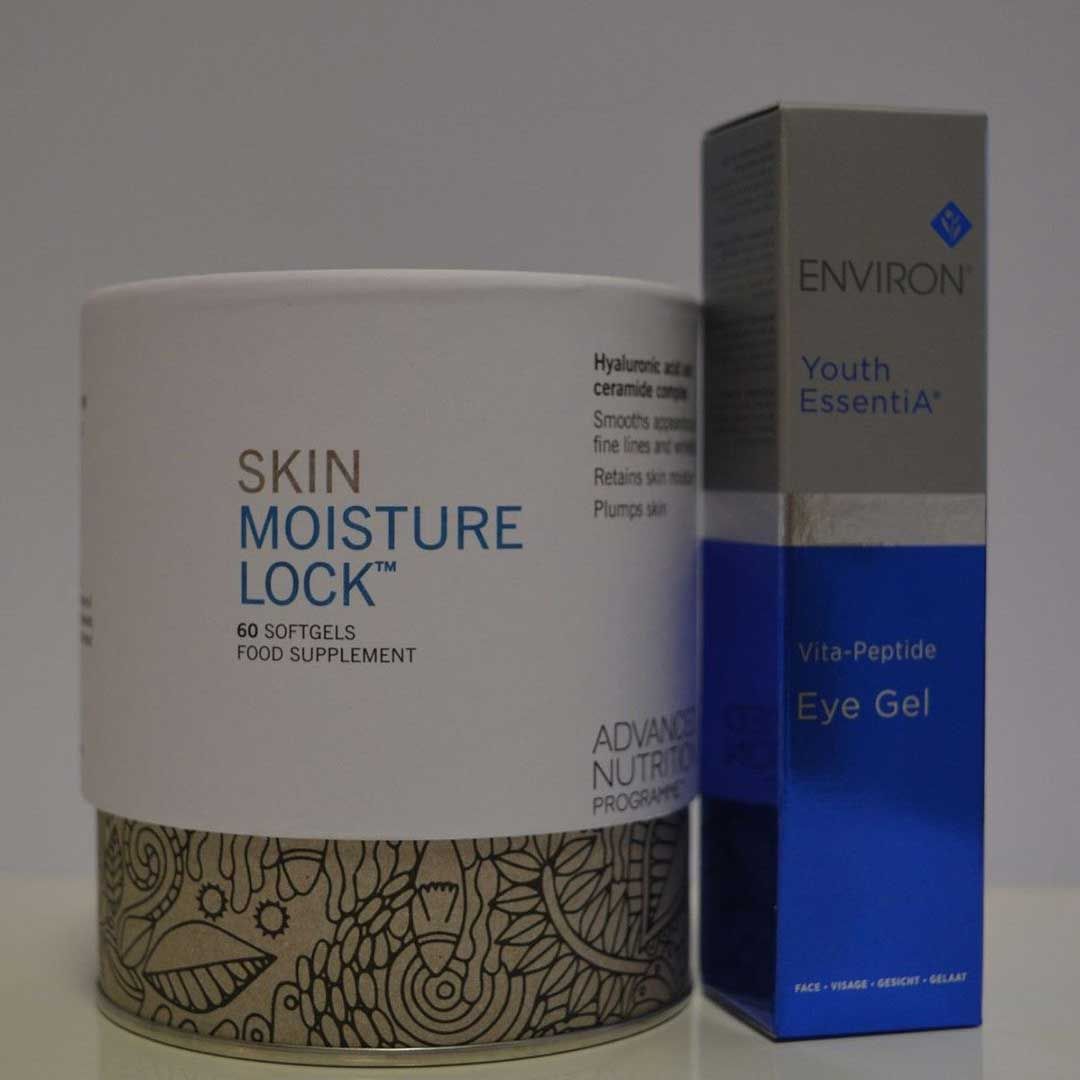 skin moisture lock supplements and eye gel environ